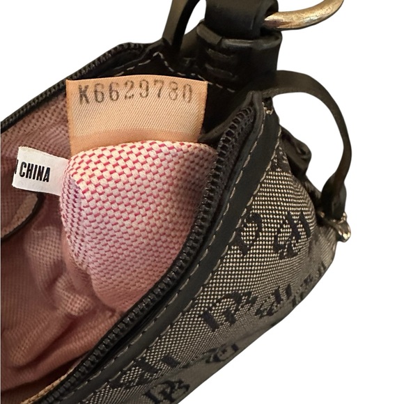 Dooney & Bourke Black Mini East West Slouch Bag Monogram Design and Leather Trim - Picture 15 of 15